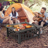 32 Inch Outdoor Fire Pit with Spark Screen Lid and Waterproof Cover