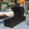 Outdoor Chaise Lounge Chair with Folding Canopy