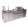 BBQ Island Outdoor Kitchen Kits, 4-Burner 72000 BTU Stainless Steel Modular 98 Inch Natural Gas