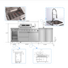 BBQ Island Outdoor Kitchen Kits, 4-Burner 72000 BTU Stainless Steel Modular 98 Inch Natural Gas