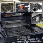BBQ Island Outdoor Kitchen Kits, 4-Burner 72000 BTU Stainless Steel Modular 98 Inch Natural Gas