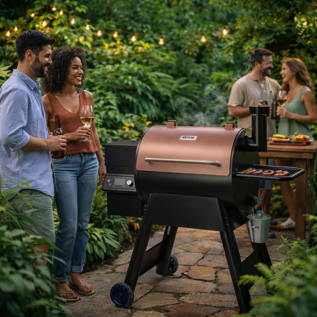 Wood Pellet Smoker Grill, 8 in 1 Grills for Outdoor Cooking