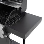 2+2 multifunctional gas barbecue grill and covered grill combination for outdoor cooking