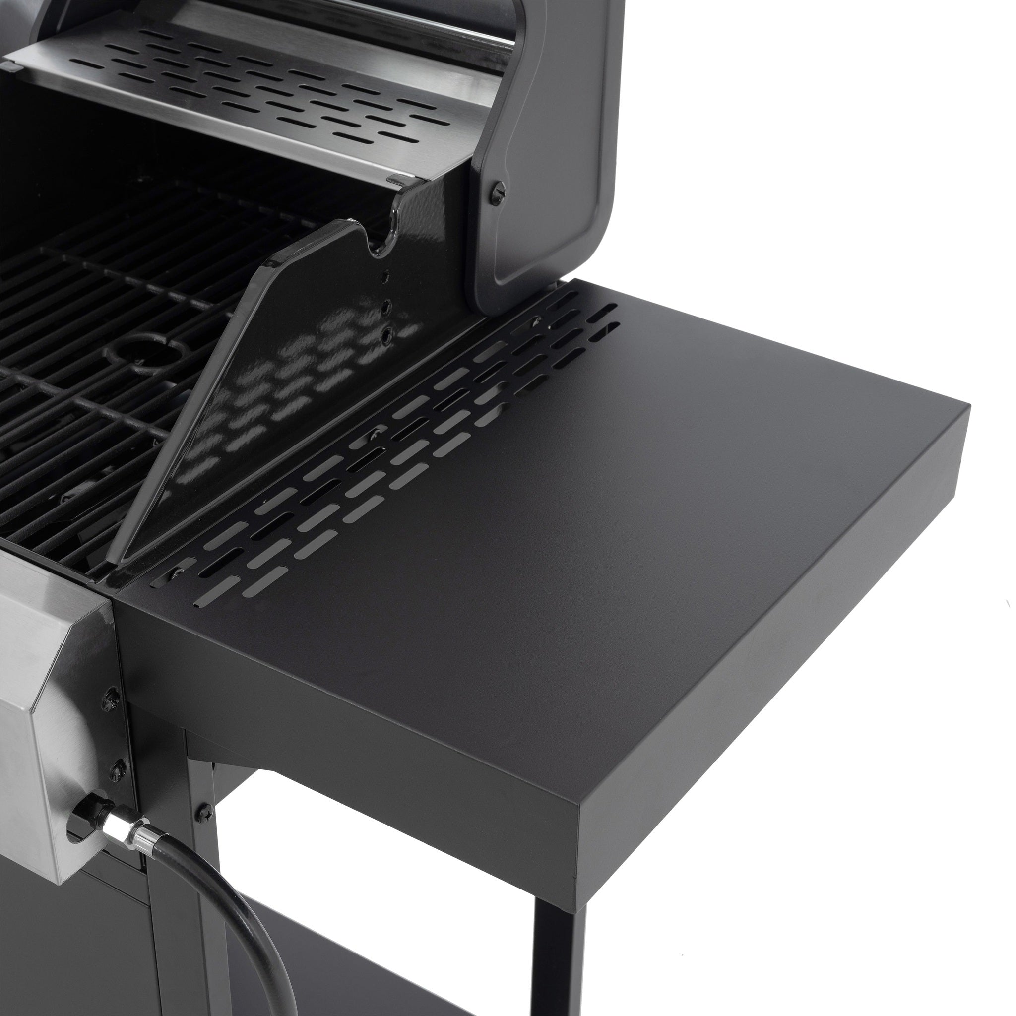 2+2 multifunctional gas barbecue grill and covered grill combination for outdoor cooking