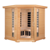 Blisspod, Vienna, Corner Spacious Far Infrared Sauna Canadian Hemlock Ultra Low EMF, 12 Heaters, 4-5 Persons