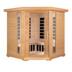 Blisspod, Vienna, Corner Spacious Far Infrared Sauna Canadian Hemlock Ultra Low EMF, 12 Heaters, 4-5 Persons