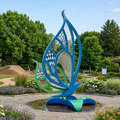 Customized Large Stainless Steel Painted Butterfly Sculpture
