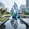 Customized Large Stainless Steel Painted Butterfly Sculpture