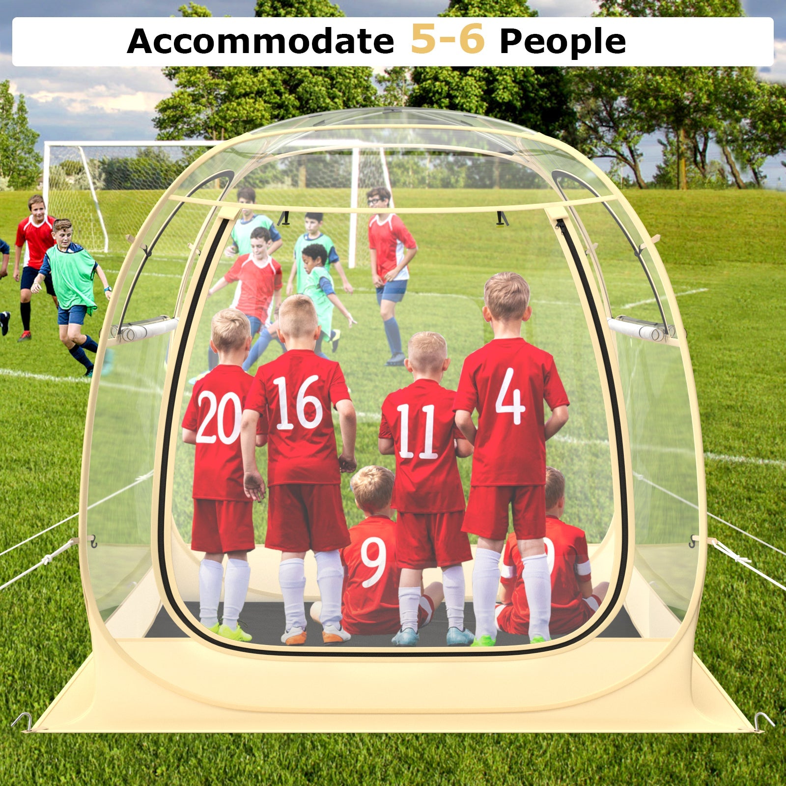 Instant Pop-up Sports Tent with Carrying Bag and Floor Mat in 2 sizes