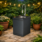 Sink Cabinet with Tap Stainless Steel Outdoor Kitchen Islands