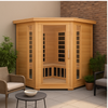 Blisspod, Vienna, Corner Spacious Far Infrared Sauna Canadian Hemlock Ultra Low EMF, 12 Heaters, 4-5 Persons
