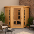 Blisspod, Vienna, Corner Spacious Far Infrared Sauna Canadian Hemlock Ultra Low EMF, 12 Heaters, 4-5 Persons