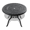 39.37-inch Cast Aluminum Patio Dining Set With Black Frame and Umbrella Hole