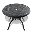 39.37-inch Cast Aluminum Patio Dining Set With Black Frame and Umbrella Hole