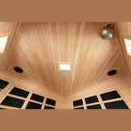 Blisspod, Vienna, Corner Spacious Far Infrared Sauna Canadian Hemlock Ultra Low EMF, 12 Heaters, 4-5 Persons