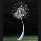 Unique Metal Kinetic Wind Sculpture LED Colorful Stainless Steel Yard Art