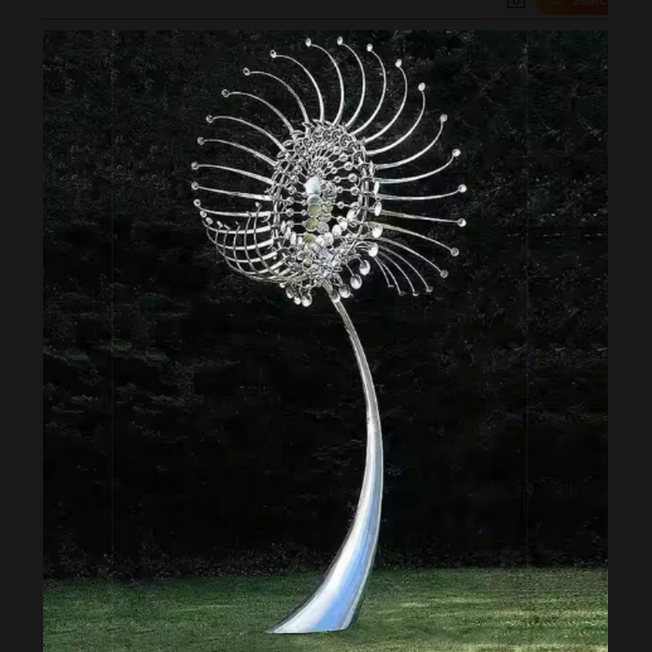 Unique Metal Kinetic Wind Sculpture LED Colorful Stainless Steel Yard Art