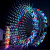 Unique Metal Kinetic Wind Sculpture LED Colorful Stainless Steel Yard Art