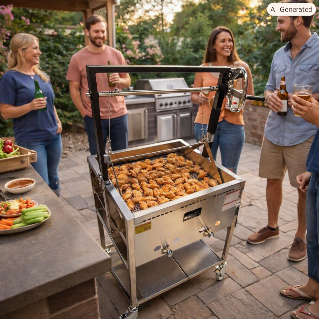 12-Gallon Commercial Outdoor Propane Deep Fryer With Cart
