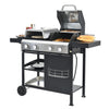 2+2 multifunctional gas barbecue grill and covered grill combination for outdoor cooking