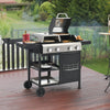 2+2 multifunctional gas barbecue grill and covered grill combination for outdoor cooking
