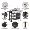 2+2 multifunctional gas barbecue grill and covered grill combination for outdoor cooking