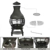 45-inch Black Cast Iron and Steel Outdoor Fire Pit Chimenea