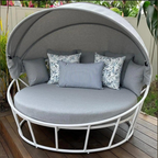 Round Aluminium Frame Outdoor Daybed Sun Lounger
