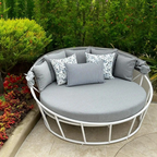 Round Aluminium Frame Outdoor Daybed Sun Lounger