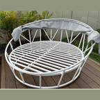 Round Aluminium Frame Outdoor Daybed Sun Lounger