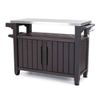 Outdoor Grill Party Bar Serving Cart with Storage - Dark Brown