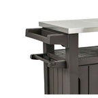 Outdoor Grill Party Bar Serving Cart with Storage - Dark Brown