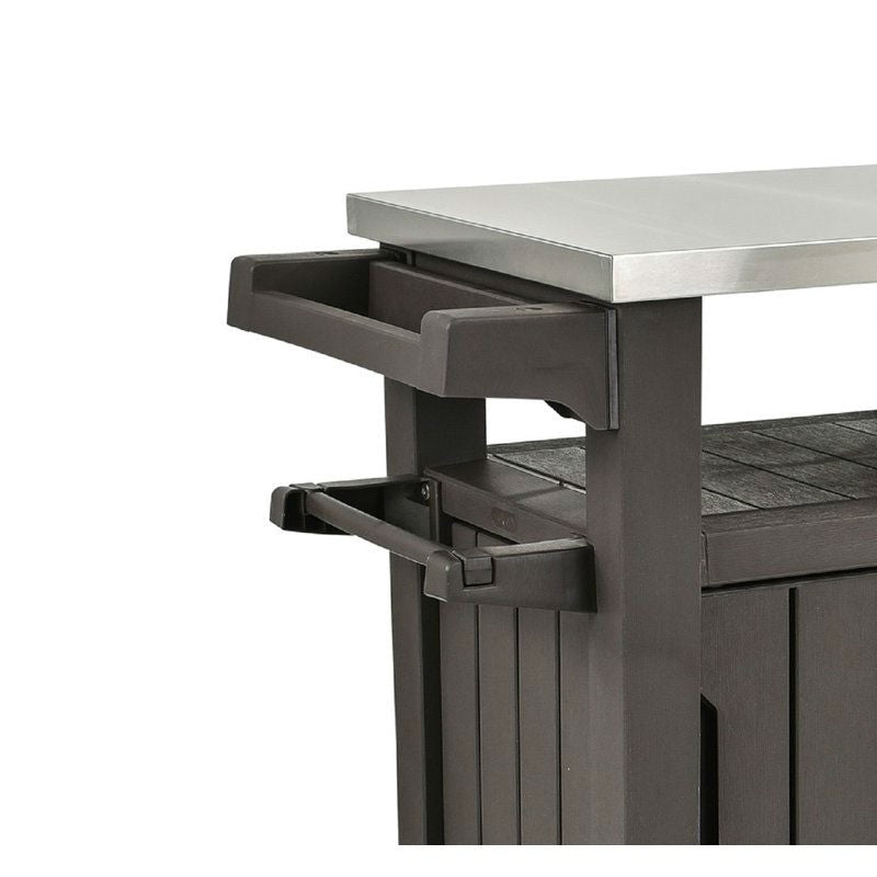 Outdoor Grill Party Bar Serving Cart with Storage - Dark Brown
