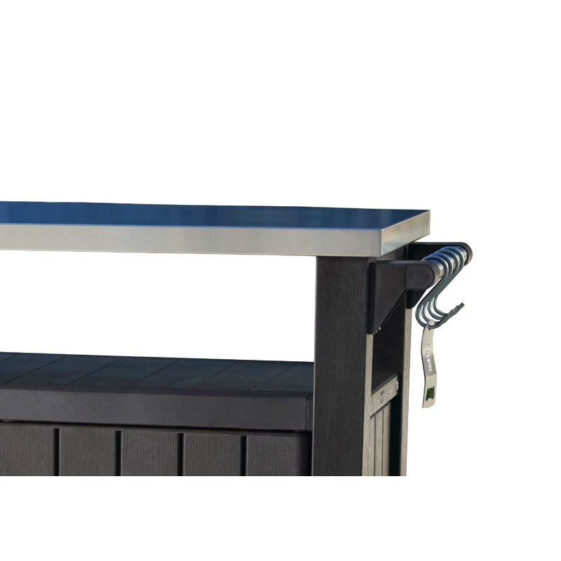 Outdoor Grill Party Bar Serving Cart with Storage - Dark Brown