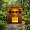 The Moretti 4-Person Outdoor Mahogany Full Spectrum Ultra-Low EMF FAR Infrared Sauna With Chromotherapy and Bluetooth Speakers