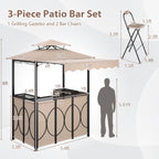 Bar Gazebo with Awning 3-Piece Outdoor Bar Canopy