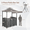Bar Gazebo with Awning 3-Piece Outdoor Bar Canopy