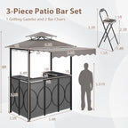 Bar Gazebo with Awning 3-Piece Outdoor Bar Canopy