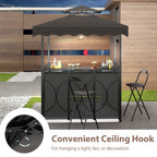 Bar Gazebo with Awning 3-Piece Outdoor Bar Canopy