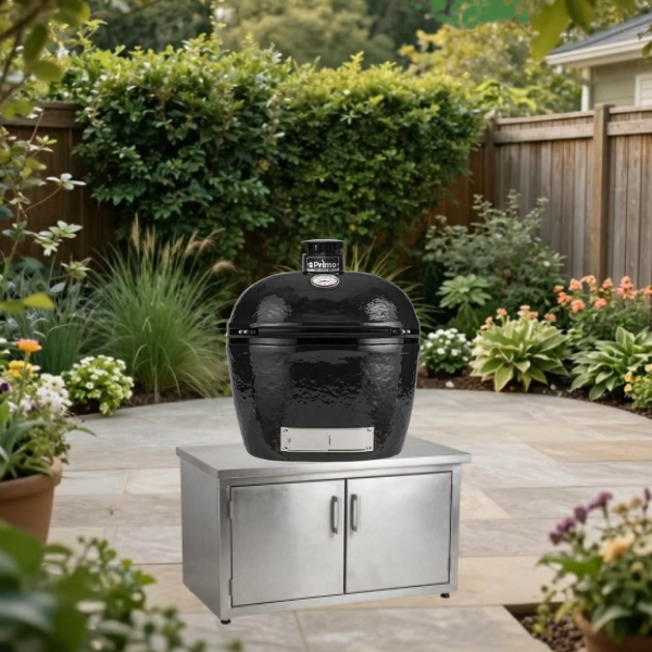 Oval XL 400 Ceramic Kamado BBQ Grill W/ Stainless Steel Grates