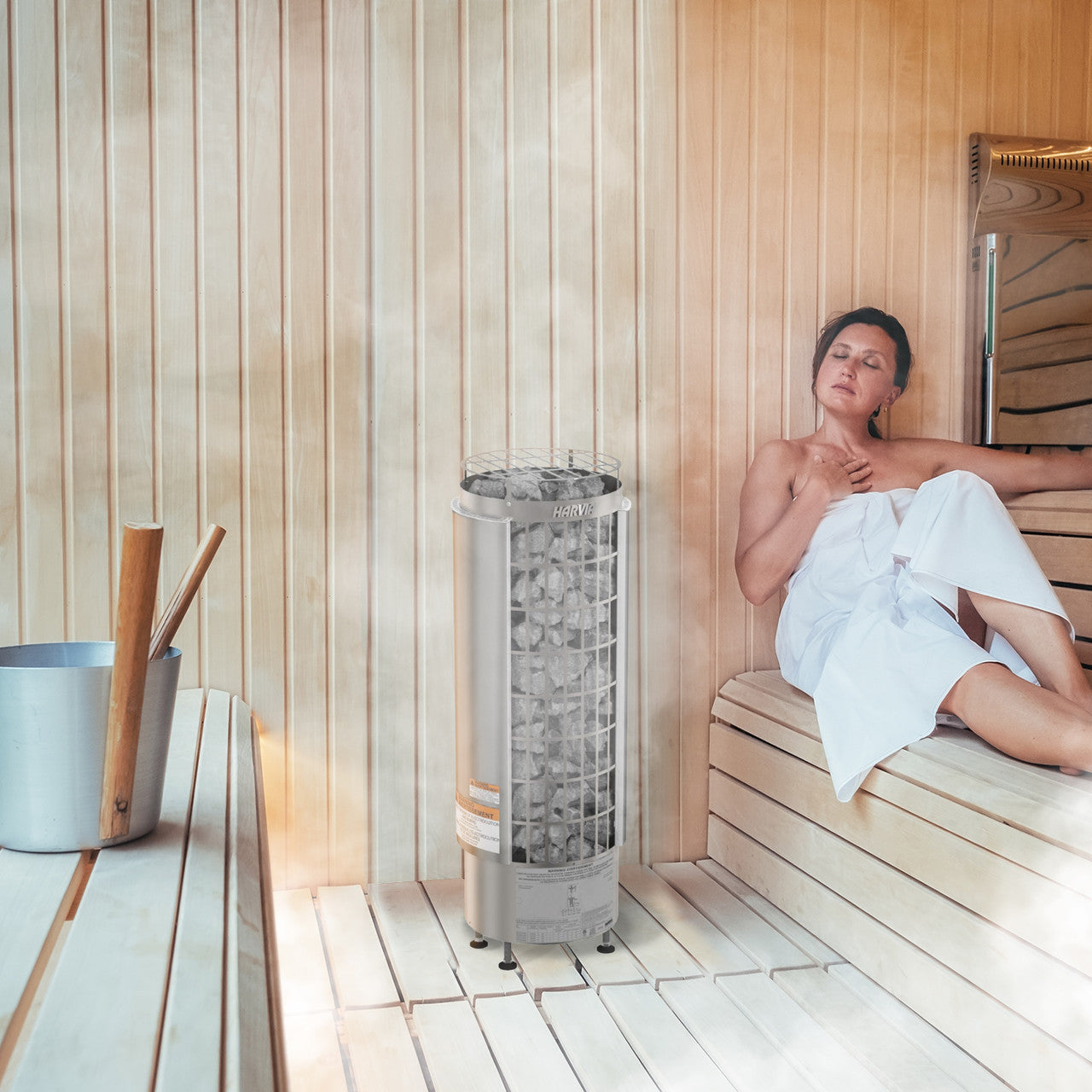 Cilindro UL Certified Electric Sauna Heater With Xenio CX45 Digital Control Panel & Sauna Stones [PC60/80/90/110E]