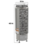 Cilindro UL Certified Electric Sauna Heater With Xenio CX45 Digital Control Panel & Sauna Stones [PC60/80/90/110E]