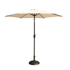 Beige 8.8 Feet Outdoor Aluminum Patio Umbrella Waterproof and Foldable for Courtyard Furniture