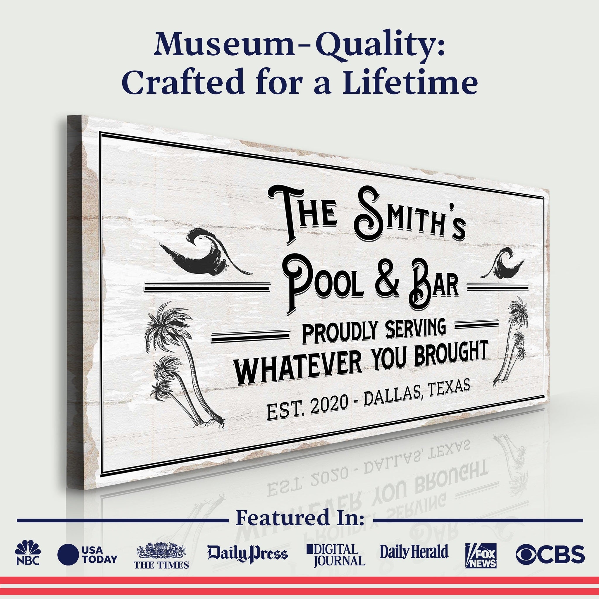 Personalized Rustic Pool And Bar Sign III