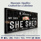 Personalized She Shed Sign IX