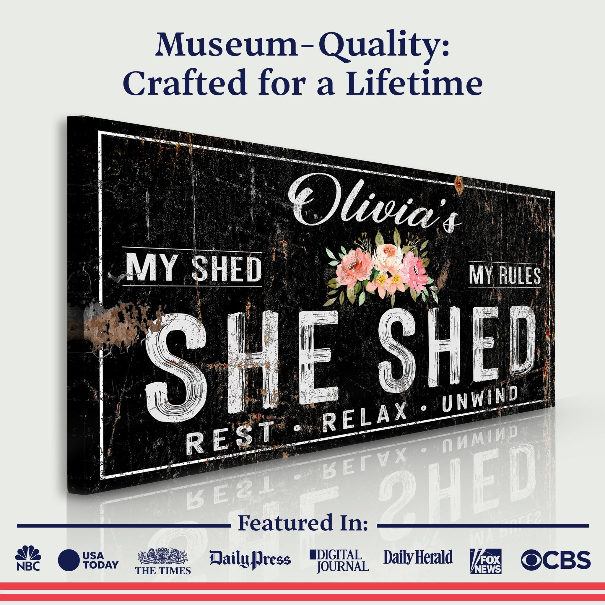 Personalized She Shed Sign IX