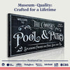 Personalized Pool Sign Black and White