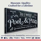 Personalized Pool Sign Black and White