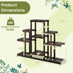 Indoor Outdoor Wood Plant Stand Multi-Tiered