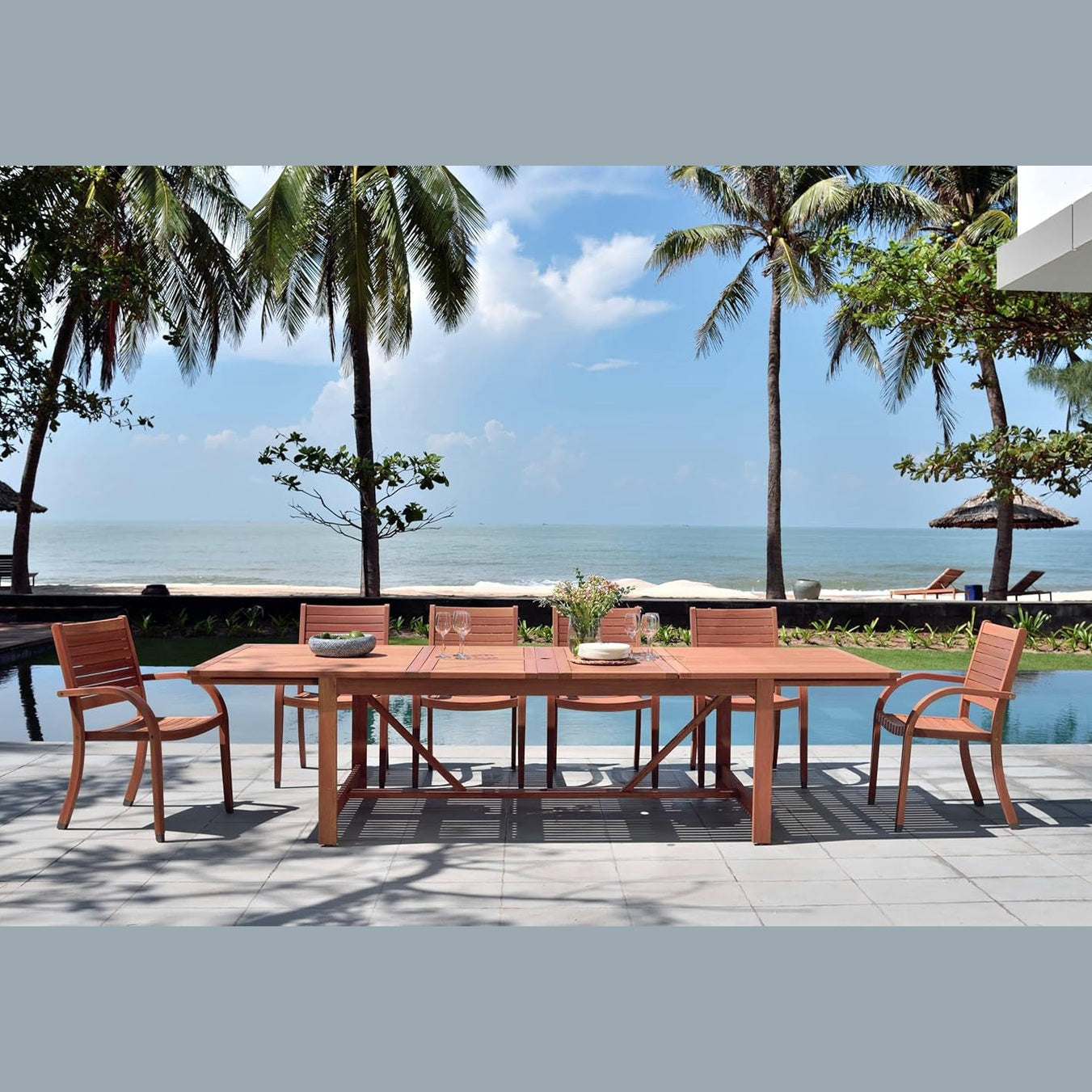 Catalina Stacking Wood Armchair - 4 Piece